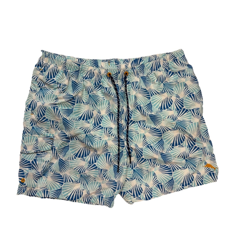 Tommy Bahama Mens XL Swim Trunks UPF 50 Seashells Print Blue Relax w/Pockets New